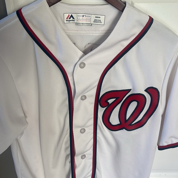 Washington Nationals Jersey Men M medium White Majestic MLB Trea Turner 7 - Picture 2 of 4